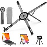 teknosepetim Diz&uuml;st&uuml; Bilgisayar Macbook Stand Magsafe İle Uyumlu Telefon Standı Manyetik Tripot 4in1 Portatif Kılıflı Al&uuml;miny