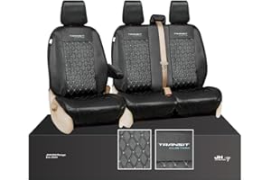 JH AUTOSTORES -195- FULLY TAILORED LEATHER QUILTED SEAT COVERS for FORD TRANSIT CUSTOM 2013 on