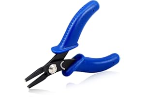SPEEDWOX Mini pince à bec plat 10,2 cm Pince à bec aiguille Pince à bec plat Pince miniature à mâchoire lisse Outil de travail pour la fabrication de bijoux Avec ressort Pour loisirs créatifs