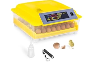 incubato Brutapparat Inkubator Brutmaschine IN-48DDI (für 48 Eier, inklusive Schierlampe und Wasserspender, 20-50 °C, intelligente Temperaturregelung, 90 W)