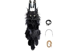 Chongker Stuffed Realistic Cat Plush Backpack, Cute and Soft Cat Shaped Backpack with Detachable Straps, Enough Room to Hold Keys, Wallet & Cosmetics, Gifts for Girls & Women