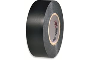 HellermannTyton, Cinta Aislante de PVC, Utilizadas para el Aislamiento, Protección, Fijación, Mantenimiento, Codificación por colores, 19mm x 20m Color Negro
