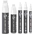 STATIONERY ISLAND White Chalk Pens for Blackboard, Liquid Chalk Markers for Chalkboard and Glass, Wipeable Marker Pens for Window Drawing
