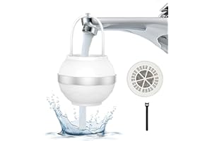 EliphonTowne 8 Stages Bath Water Filter - Portable Bathtub Filter with 1 Replacement Filter Element, BPA Free, Softens Hard Water, Purifies Bathwater for Sensitive Skin and Hair