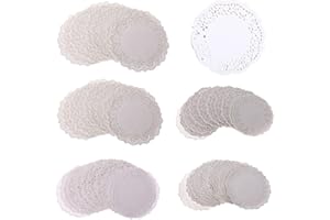 LLLucky 200Pcs Wedding Round Lace Paper Doily Party Cake Packaging Paper Pad Desserts Display Placemats Coasters 3.5 Inch