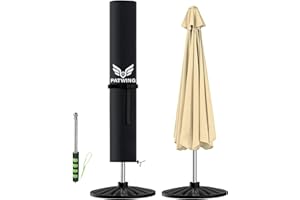 PATWING Housse Parasol Deporte, Housse de Protection en Tissu Oxford 600D, Couverture de Parasol ​Imperméable, Anti-UV, Housse de Parasol avec Tige