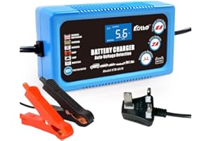 Katbo 6 Amp Smart Battery Charger 6V 12V Automatic and Manual for For Motorcycle Car Boat Marine Lawn mower Atv Toy Car