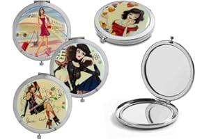 CAPRILO Lote de 20 Elegantes Espejos Dobles Decorativos de Metal Modelos Surtidos. Belleza. Recuerdos y Complementos. Regalos Originales. Detalles de Bodas, Comuniones, Bautizos, Cumpleaños. DC.