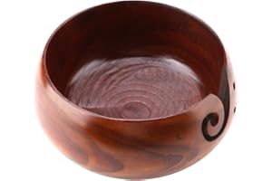 SRLIYA Aufbewahrung Große Garnschalen Zum Häkeln 22×20×8 Handgefertigte Garnschale aus Holz Zum Stricken Häkeln Heimdekoration Mittlerer Durchmesser