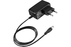 Dericam 12V 1A DC Netzteil für IP, CCTV Überwachungskamera, 1,5 Meter AC zu DC Netzkabel, Ladegerät, Ausgang DC 12V 1000mA, Eingang AC 100V bis 240V, 50 oder 60Hz, 0.4A Max, Schwarz, EU Stecker