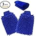 Produktbild Car Wash Mitt (2-Pack), Premium noodle Microfiber Wash Gloves, Double Side Auto Vehicle Cleaning Gloves with free polishing cloth - One Size Fits All