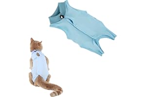 WLVINSON Professioneller Genesungsanzug für Katzen,Body Katze Nach OP,Anti-Lecken Anzug nach Operationen,Hautkrankheiten Oder Bauchwunden,E-Halsband Alternative für Katzen,Warmhalten und Schutz (Größe S,Blau)
