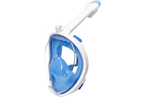 Jsdoin Masque de Plongée,180°View Masque Snorkeling Plein Visage, Anti-buée et Design Pliable pour Adultes Enfants