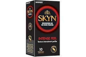 SKYN Intense Feel : Lot de 10 Préservatifs Intensément Perlés, sans latex, Skynfeel pour homme / Taille standard, fins, forme droite / Diamètre 53 mm