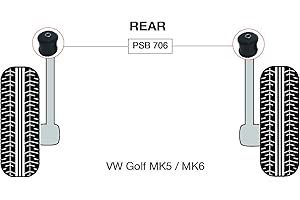 PSB PROBLEM SOLVING BUSHINGS PSB Polyurethane Bush Golf MK5/MK6 (03-13) Rear Trailing Arm Bushing Kit - PSB706