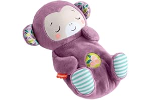 Fisher-Price – Mon Singe Câlins Violet, veilleuse Musicale en Peluche Violette avec mécanisme de Respiration et lumières, pour bébés dès la Naissance, JLH41