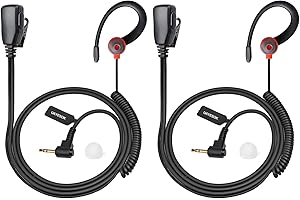 UAYESOK Oreillette pour talkie-walkie Motorola Talkabout TLKR T92 H20 PMR446 T60 T80 T82 XT180 Radio bidirectionnelle, 1 broche, prise jack 2,5 mm en forme de G, sécurité souple