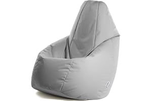 Avalon - Pouf Poltrona Sacco Grande L Jive, Puffo per Sedersi Ergonomico, Pouf a Sacco in Tessuto Antistrappo e Impermeabile, Comoda Poltrona a Sacco Moderna, Made in Italy(80x80x125cm-Grigio)