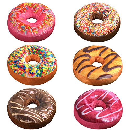 Donut Kissen XXL SWEETY BRAUN in Top-Qualität / Ø 37 cm / gefülltes Dekokissen / zur Dekoration / als Geschenk / als Spielzeug - 3