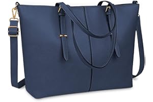 NUBILY Women Handbag Laptop Tote Bag 15.6 Inch Large Leather Shoulder Bag Designer Lightweight Computer Tote Bag Lady Stylish Handbags for Work Business School College Travel
