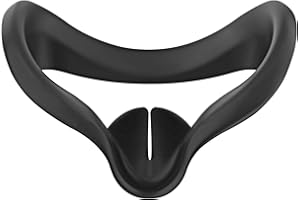 Vakdon Silicone VR Face Cover pour Quest 2 Casque Lunettes Anti-Transpiration Étanche Housse de Rembourrage pour Les Yeux de Remplacement pour Les Accessoires Q2 VR (Noir)