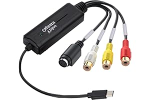 SOONHUA Video-Capture-Karte, Typ-C-Video-Capture-Adapter, 4K, 1080P, 60 fps, Aufnahme mit Typ-C-Adapterkabel, S-Video/Composite auf USB-C-Audio-Video-Capture-Karte