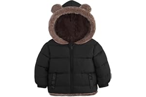 Kids4ever Manteau d'hiver en polaire pour bébé et tout-petit, veste à capuche avec oreilles d'ours mignonnes et poches, pour garçons et filles de 6 mois à 5 ans
