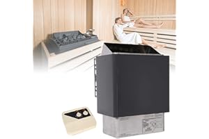 UIGJIOG Riscaldatore a Sauna secca, Stufa elettrica per Sauna, pentola elettrica 220V Sauna, Stufa Sauna con Controller Esterno, 3-6KW Controllo della Temperatura Doppia Doccia a Doppio Doccia,6.0KW