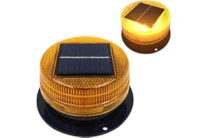 GENERIC Solar Emergency Flashing Lights, Warning Light Wireless LED Strobe Beacon Amber Lights with Magnetic Base for Car Vehicle Truck (Yellow)