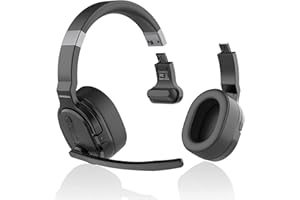 Monodeal Bluetooth headset with microphone, Wireless Headset Microphone with Active Noise Canceling (ANC), [40 Hours Playing Time & 10M Range], PC Headset for Phone PC Call Center Office