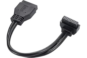 MZHOU SATA USB Extension Cable - USB3.0 Motherboard Front 19Pin Male to Female Extension Cable 18cm High-Speed Connection (The Interface Faces Inward)