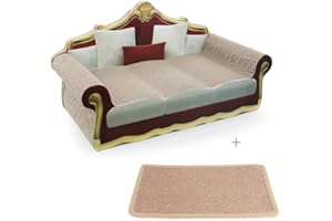 SONGWAY Tiragraffi per Gatti Cartone Ondulato - Graffia Giocattolo Gatti, Tiragraffi Cartone a Forma di Divano per Gatti con Tappetino e Erba Gatta per Macinare Unghie, Dormire e Giocare