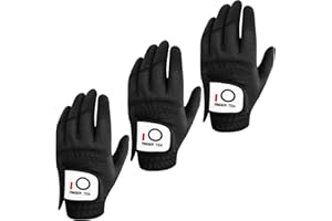 ‎FINGER TEN FINGER TEN Golf Handschuhe Männer Linke Hand Regengriff Handschuh für rechtshändige Golfer Wert 3 Pack, alle Wetter Haltbare Griff Größe Kleine Mittelgroße XL