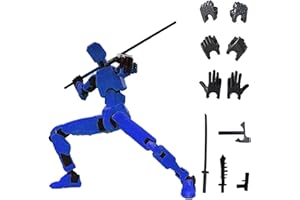 Emafymb Titan 13 Action Figure, T13 Action Figure, Figura d'azione T13, Stampa 3D di Figure Mobili Multi-Snodate, Lucky 13 Action Figure di Robot per Attività Complete del Corpo (blu)