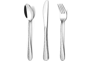 Kinderbesteck, Onader 18-teilig Edelstahl Kleiner Kinderbesteck mit Hammergriff, Kinder Besteck Set mit 6 Kindergabel, 6 Kindermesser, 6 Kinderlöffel, Ungiftig & Gesund, Spülmaschinenfest