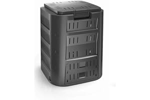 Prosperplast Compostador 320 L Compogreen de plástico en Color Negro, 80 (Alto) x 70 (Ancho) x 70 (Profundo) cms