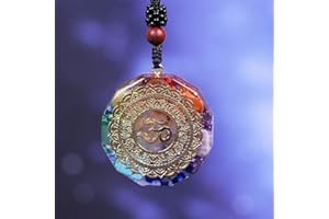 BESOT Qianyue Orgonite Necklace with Om Pendant, Symbol Necklace, Chakra Necklace, Healing Energy, Meditation Jewellery, Handmade Professional, Direct Delivery