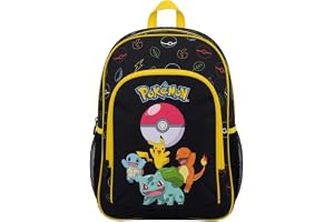 CYPBRANDS Pokémon ryggsäck barn 40 cm – premium skolryggsäck – Pokémon startare med Pikachu, Charmander, Squirtle & Bulbasaur – officiell licens