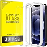 JETech Screen Protector Compatible with iPhone 12/12 Pro 6.1-Inch, Tempered Glass Film with Easy-Installation Tool, 2-Pack