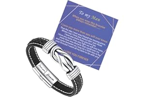 SRANICH To My Son/Grandson/Husband/Boyfriend/Uncle/Nephew/Man/Brother Bracelet,braided leather bracelet for Son/Grandson/Husband/Boyfriend/Uncle/Nephew/Man/Brother Christmas Gifts,Bracelet Gifts for men