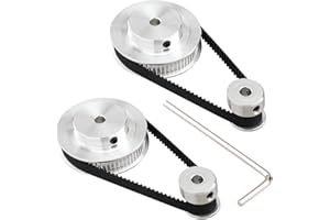 3Dman 2GT Synchronous Wheel 20&60 Teeth 5mm Bore Aluminum Timing Pulley with 2pcs Length 200mm for Width 6mm Belt 3D Printers