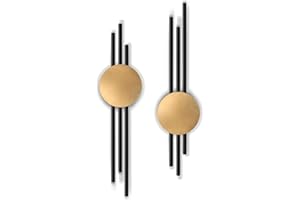 YiYa 2 Pcs Metal Geometric Wall Decor Black Lines Metal Wall Art Abstract Wall Art Modern Geometric Wall Hanging for Home Living Room Bedroom