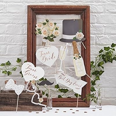 Ginger Ray Or rose Mariage Photo Booth Mr et Mme/parti Props kit ? Superbe Botanics