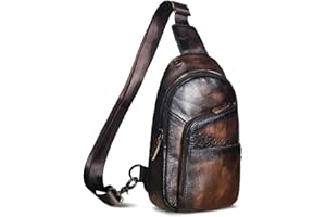 Le'aokuu Uomo Casual all'aperto Viaggi Escursionismo tè Borsa a Tracolla a Tracolla Borsa rig Una Tracolla Zaino Pelle 8010