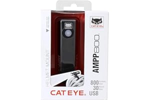 Cat Eye Cateye Ampp 800 With Helmet Mount Kit, Luce Frontale Unisex Adulto, Nero, Nero