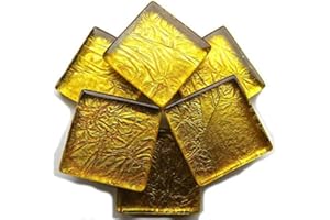 HOBBY ISLAND MOSAICS Craft Mosaic Tiles - 20mm - 49 Tiles Foil - Deep Gold