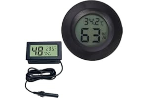 EXCELLAELITE 2 Pack Reptile Thermometer, Vivarium Digital Temperature and Humidity Thermometer, LCD Display Fast Accurate for All Reptile