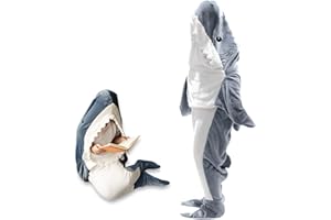 TAIMEIMAO Hai Kostüm Shark, Hai Kostüm Erwachsene, Hai Decke Schlafsack Kostüm, Hai Decke Schlafsack Hai Decke Kostüm, Hai Decke Anzug Super Weich Für Cosplay-Shows, Cartoon-Pyjamapartys(L)