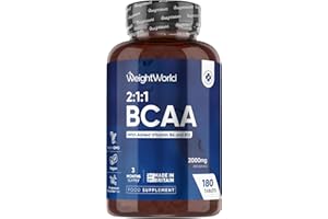 WeightWorld BCAA Tablets 2000mg - 180 Tablets - with Key Amino Acids - Vitamin B6 & B12-3 Months Supply - Vegan BCAA Supplement - for Men & Women - Vegan & Non-GMO