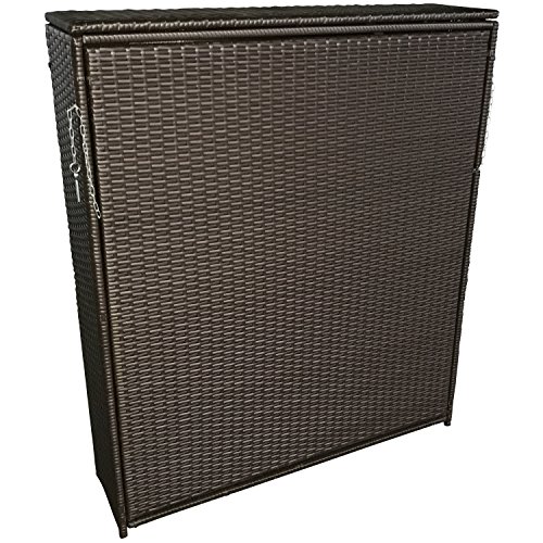 Auflagenbox SARONNO in hoher Form 100x25x118cm, Geflecht braun - 2